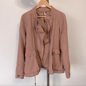 [Free People] Dusty Pink Bomber Jacket